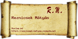 Reznicsek Mátyás névjegykártya