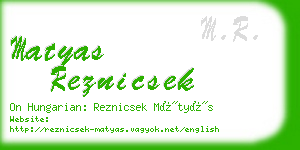 matyas reznicsek business card